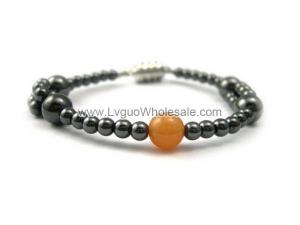 Magnet Clasp - 18cm Hematite Stone Beaded Bracelet